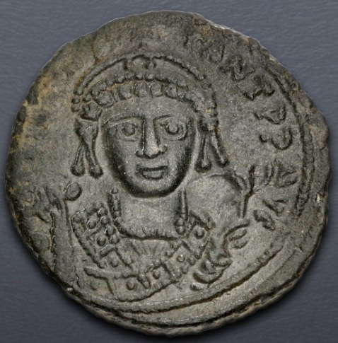 Tiberius II Constantine, 580-581 CE (RY 7) (Theoupolis (Antioch) mint - AE Follis)